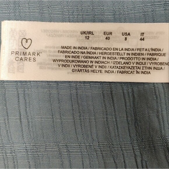 Primark Dress with Flutter Sleeves Blue Green Size 8 NWT - Picture 8 of 16